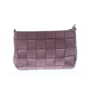 ANNA PAOLA pink Basket Weave Luxury Leather Crossbody Shoulder Purse Italian